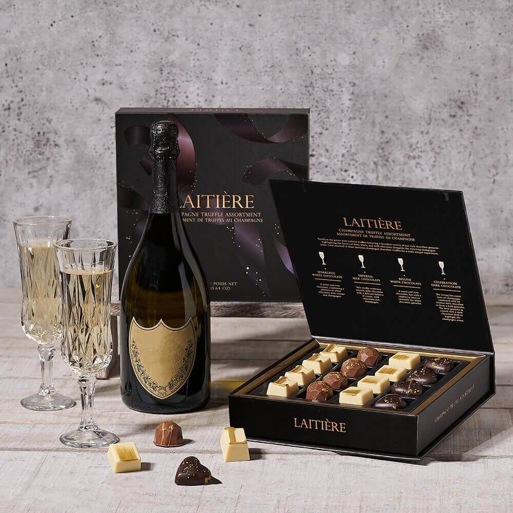 The Champagne & Assorted Truffles Gift is a lovely way to make any celebration feel truly special.