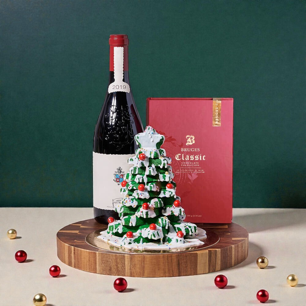 Santa’s Sweet & Wine Gift, wine gift, wine, Christmas gift, Christmas, holiday gift, holiday, chocolate gift, chocolate