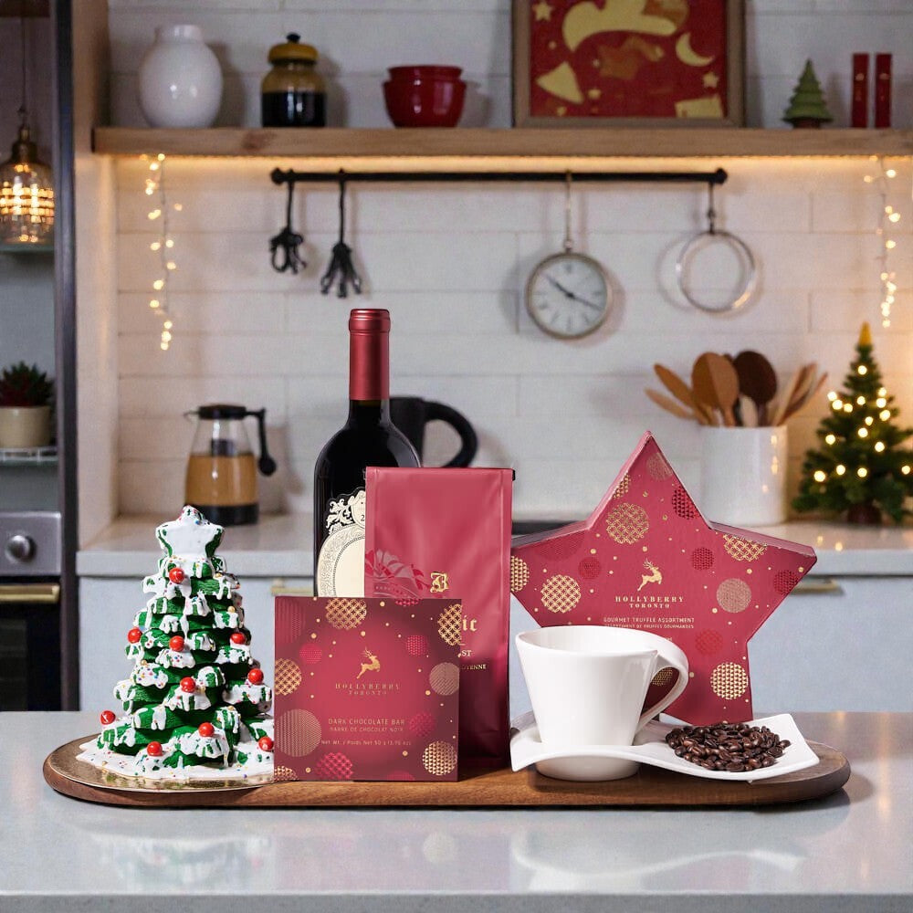 Holiday Warm Comforts Wine Gift Set, wine gift, wine, chocolate gift, chocolate, holiday gift, holiday, Christmas gift, Christmas