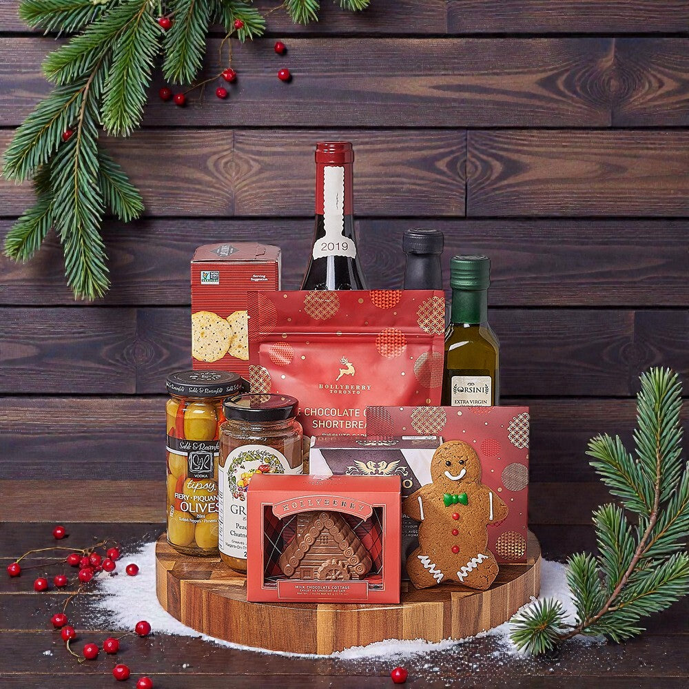 Santa’s Muskoka Wine & Cheese Board, wine gift, wine, chocolate gift, chocolate, Christmas gift, Christmas, Canada delivery