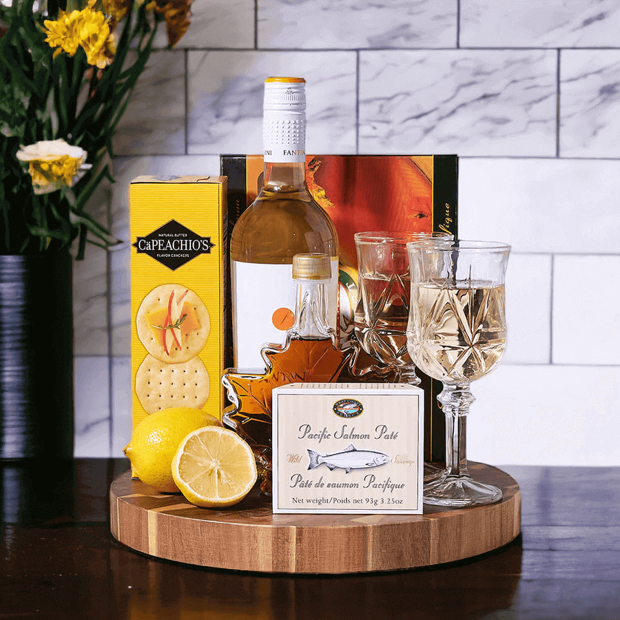 Abruzzo White Wine & Salmon Gift Set, wine gift, wine, gourmet gift, gourmet, seafood gift, seafood