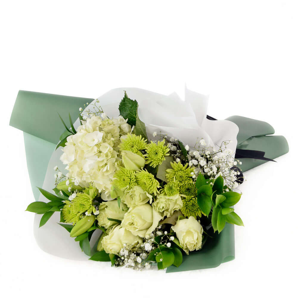 Blossoming Sunrise Mixed bouquet in white and cream. Canada Delivery.