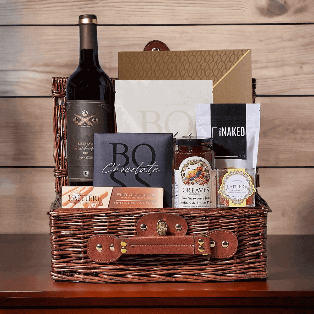 Wine & Coffee Chocolate Gift Basket, wine gift, wine, chocolate gift, chocolate, gourmet gift, gourmet