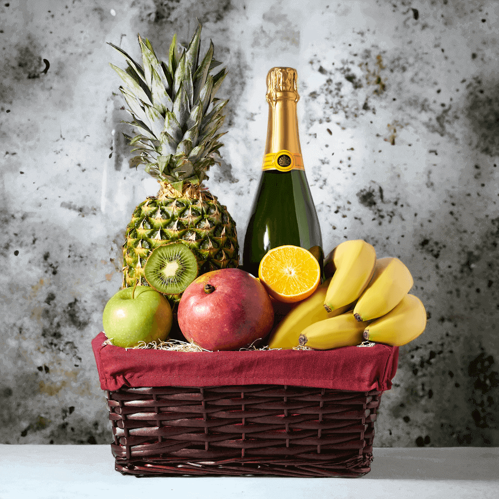 Fresh Fruit & Bubbly Gift Basket