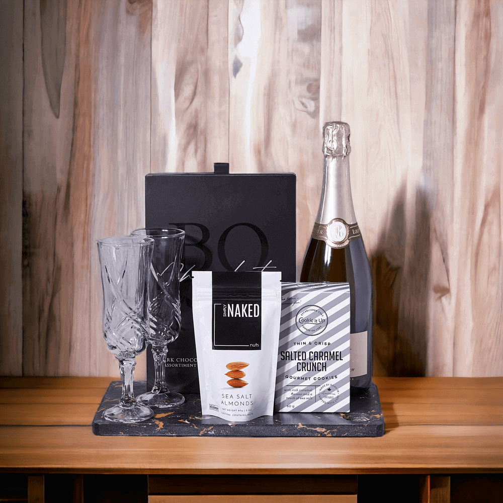 Gourmet Treats & Sparkling Wine Gift Basket