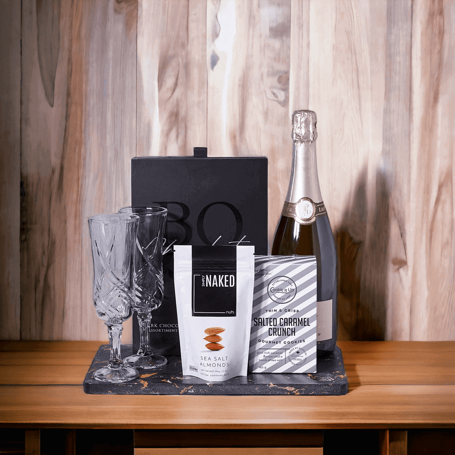 Gourmet Treats & Sparkling Wine Gift Basket
