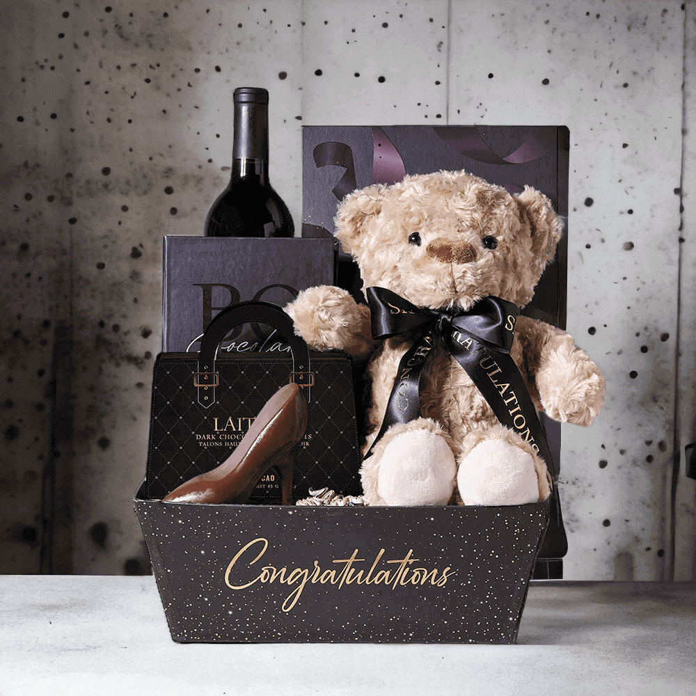 Happy Graduate Wine Teddy Gift Set graduation gift baskets