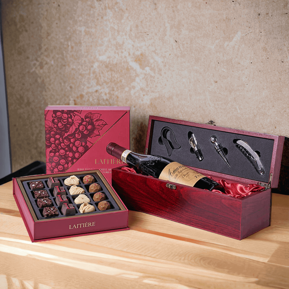 Italian Zenato Amarone Wine Serving Gift, wine gift, wine, gourmet gift, gourmet, chocolate gift, chocolate
