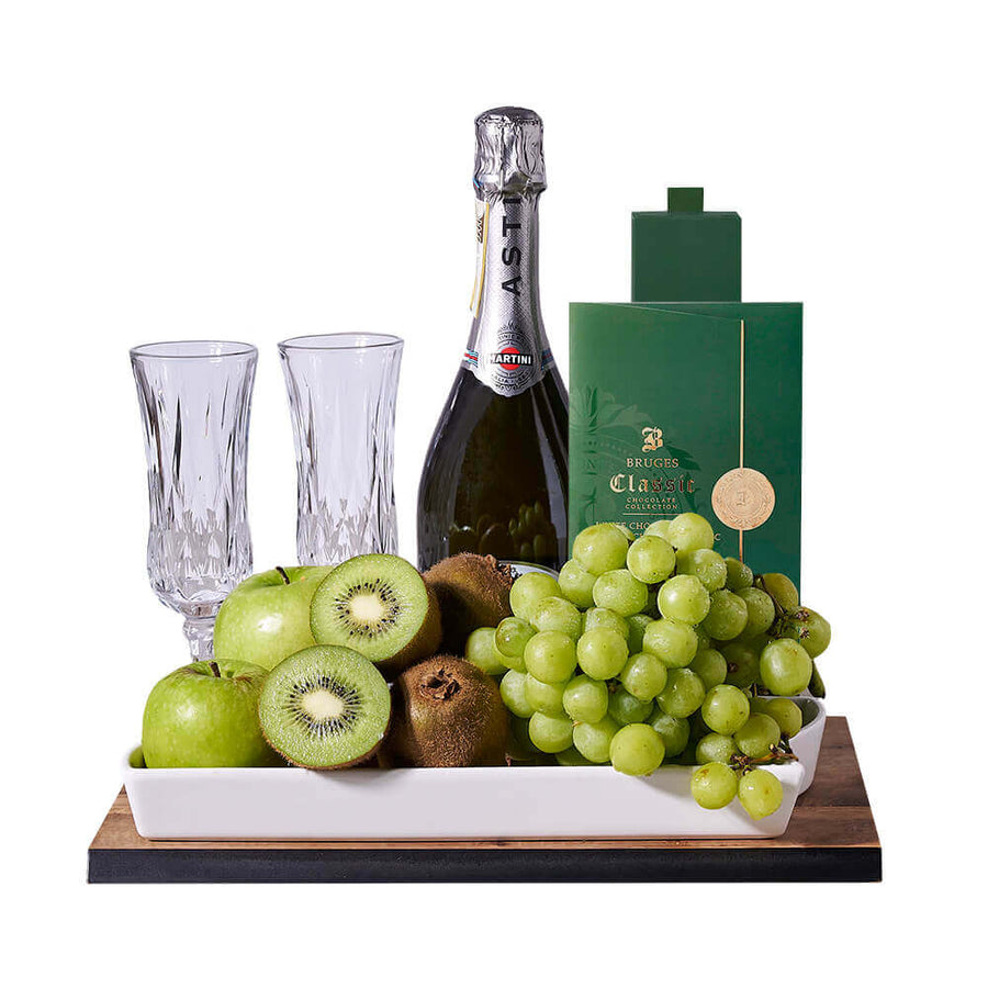 Piedmont Martini Sparkling Wine & Fruit Gift, champagne gift, champagne, sparkling wine gift, sparkling wine, fruit gift, fruit, gourmet gift, gourmet