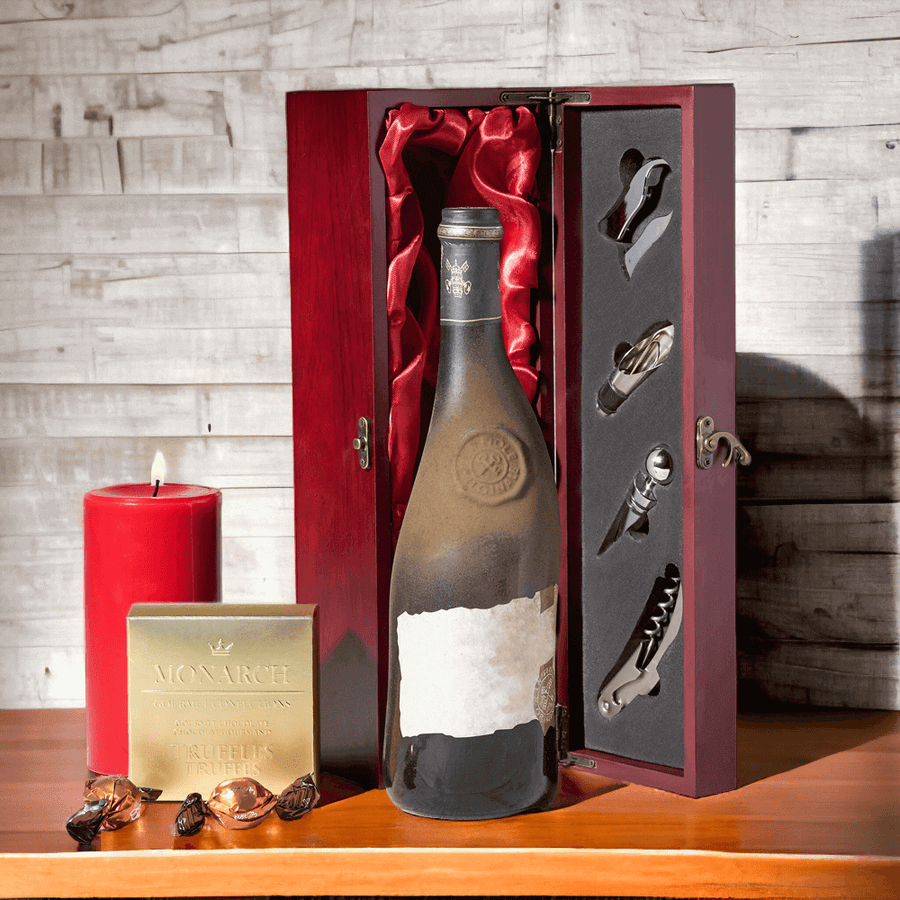 Red & Gold Truffles & Wine Gift Box