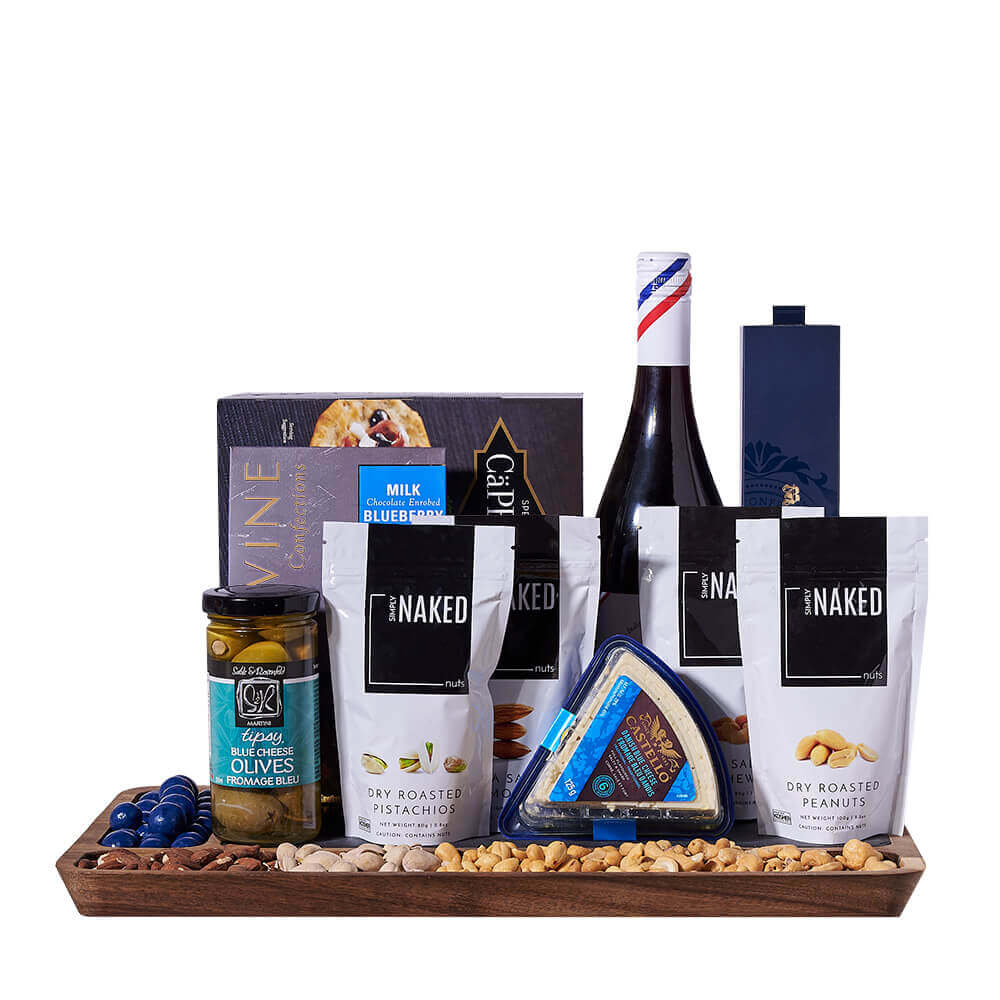 Southern French Fat Bastard Shiraz Snack Board, wine gift, wine, gourmet gift, gourmet, cheeseboard gift, cheeseboard, cheese gift, cheese