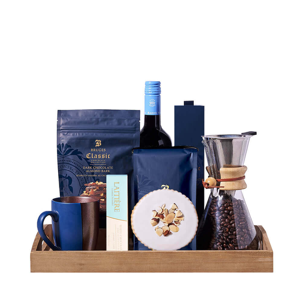 Southern French Rothschild Merlot & Pour Over Gift Tray, wine gift, wine, gourmet gift, gourmet, coffee gift, coffee, pour over  gift,  pour over