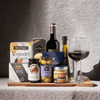  The Complete Wine Gift Basket. Complete with rich hummus, smooth gourmet cheese, crackers, chocolate, garlic olives, fine wine, and so much more, 