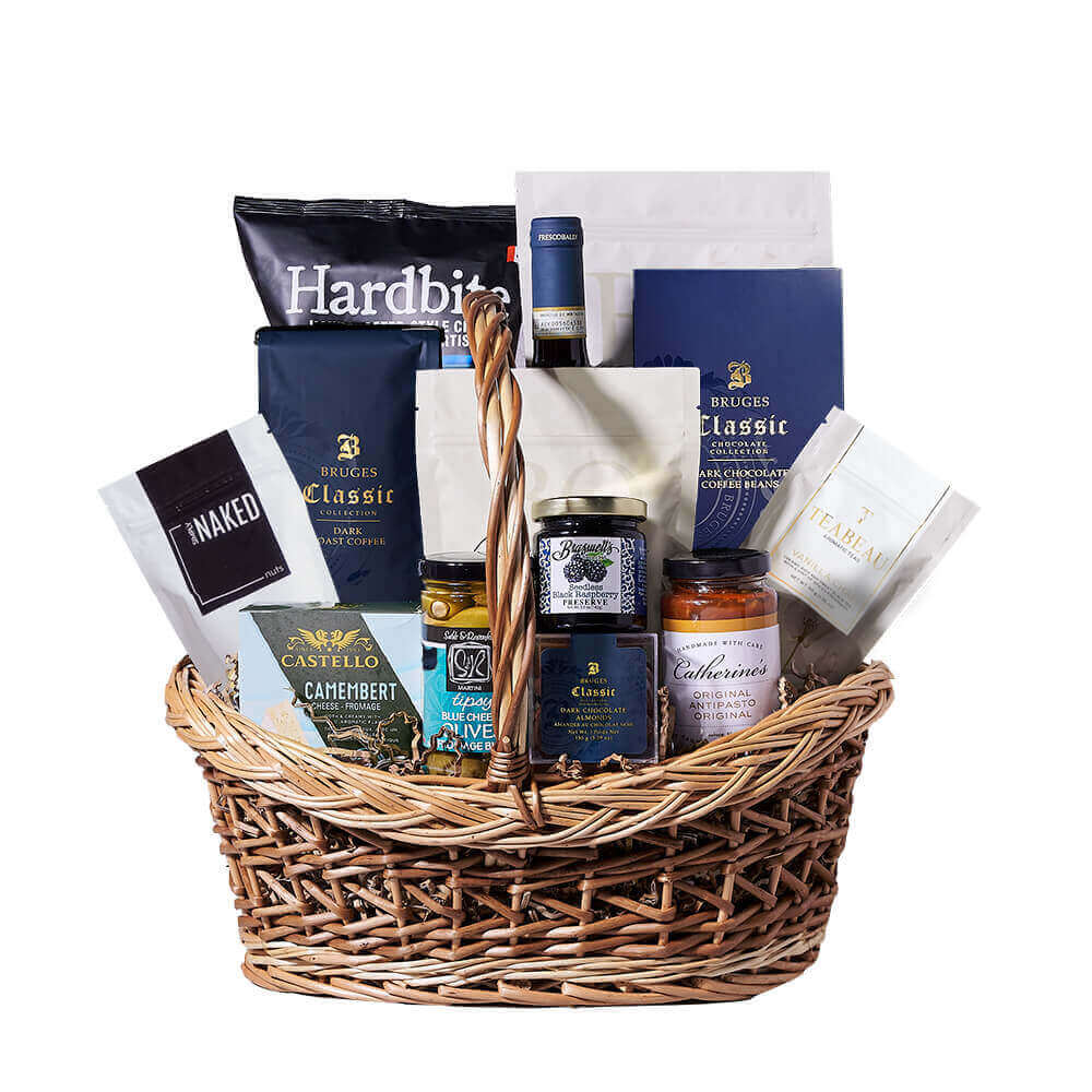 For the penultimate gourmet gift, the Tuscan CastelGiocondo Red Wine & Complete Snacking Gift has it all.