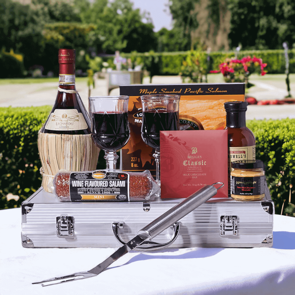 Send a timeless gift for the aspiring grill master in your life when you treat them to the Tuscan Red Wine & Grilling Gift.