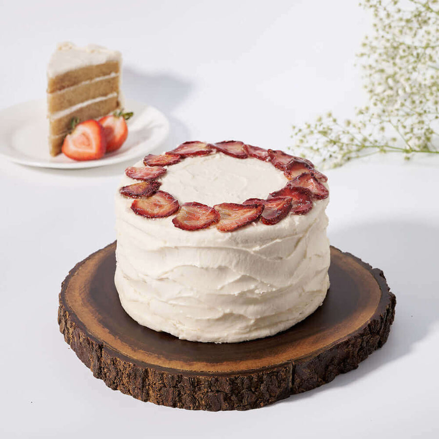 The Vegan Vanilla Cake is a classic vanilla cake made with vegan ingredients for a cake that anyone can indulge in! A cake makes any get-together more special, so don't wait, treat your friends and family to celebratory treat they will adore. 