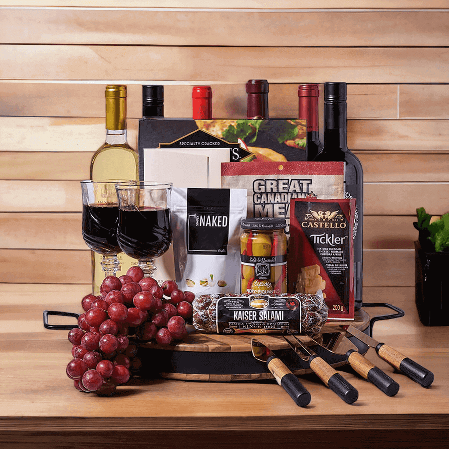 Traditional Wine and Gourmet Basket-White Wine - $89.90