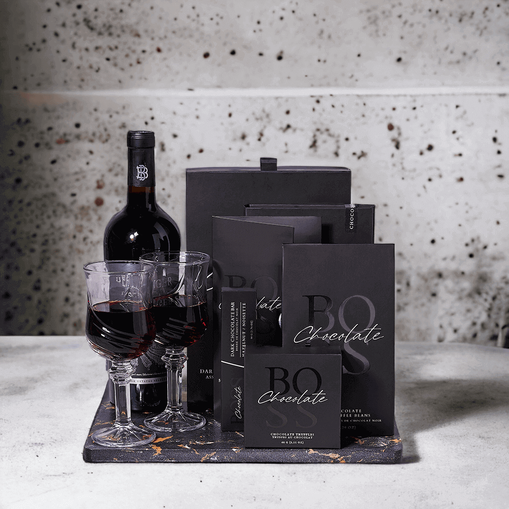 The Wine & Chocolate "Cloud 9" Gift Set from Monthly Sommelier features a variety of Boss chocolates for that person who deserves a little recognition for all they do.